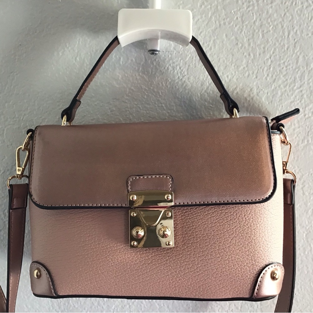 NWOT Champagne Pink and Rose Gold Handbag